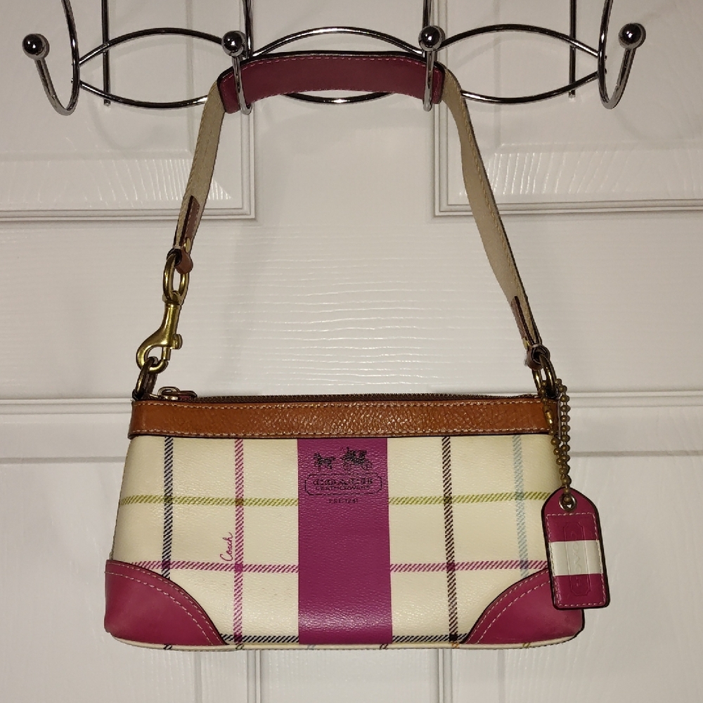 COACH 12218 HERITAGE TATTERSALL PVC Leather Demi bag 2008